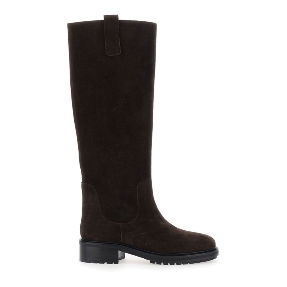 Aeyde Women Henry Cow Suede Leather Moka With Suede And Brown Color Unisex